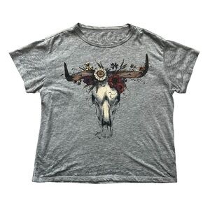 Western Floral Cow Skull Tee 2